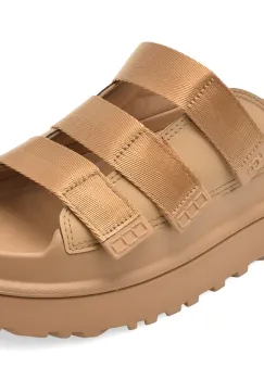 Papuci UGG maro, GOLDENGLOW SLIDE, din piele ecologica imagine