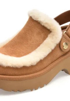 Papuci UGG maro, NEW HEIGHTS ESME CLOG, din piele intoarsa imagine
