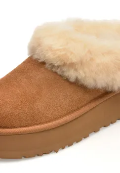 Papuci UGG maro, TAZZELLE, din piele intoarsa imagine