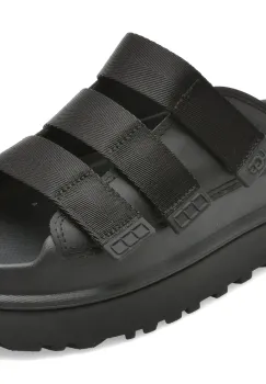 Papuci UGG negri, GOLDENGLOW SLIDE, din piele ecologica imagine