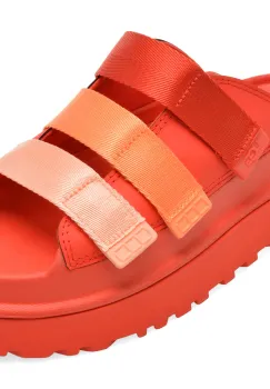 Papuci UGG rosii, GOLDENGLOW SLIDE, din piele ecologica imagine