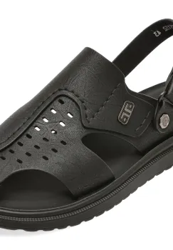 Sandale BITE THE BULLET negre, 25152, din piele naturala imagine