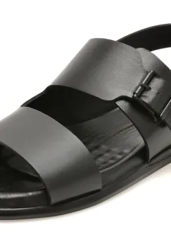 Sandale BITE THE BULLET negre, AL420, din piele naturala imagine
