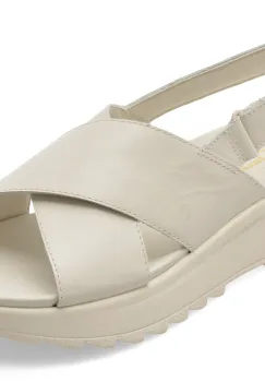 Sandale CLARKS albe, DASH LITE WISH, din piele naturala imagine