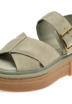 Sandale CLARKS verzi, EVAMWIS, din piele naturala imagine