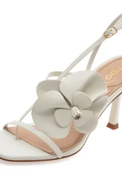 Sandale elegante ALDO albe, SANDFLOWER 121, din piele naturala imagine