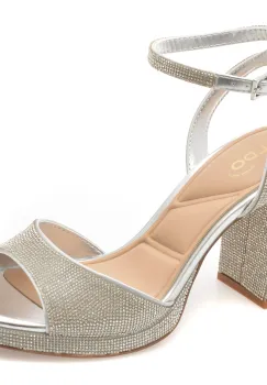 Sandale elegante ALDO argintii, ALLURING 040, din material textil imagine