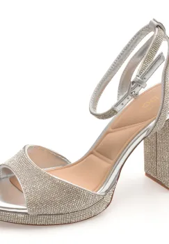 Sandale elegante ALDO argintii, ALLURING 040, din piele ecologica imagine
