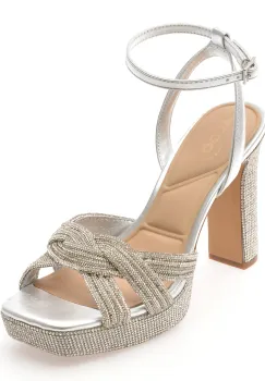 Sandale elegante ALDO argintii, SHIMMA 040, din piele ecologica imagine