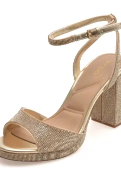 Sandale elegante ALDO aurii, ALLURING 741, din material textil imagine