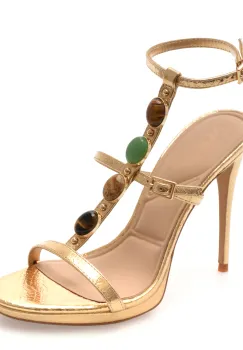 Sandale elegante ALDO aurii, OPALIA 711, din piele ecologica imagine