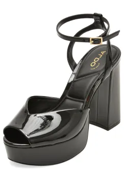 Sandale elegante ALDO negre, 14405432, din piele ecologica lacuita imagine