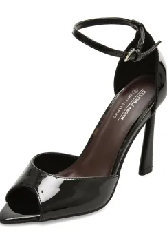 Sandale elegante CALL IT SPRING negre, JULIIA 001, din piele ecologica lacuita imagine
