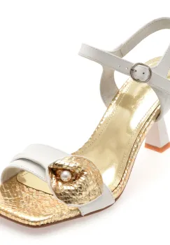 Sandale elegante EPICA albe, 19162L, din piele naturala imagine