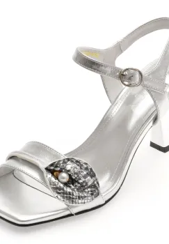 Sandale elegante EPICA argintii, 19162L, din piele naturala imagine