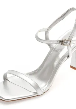 Sandale elegante EPICA argintii, E302, din piele naturala imagine
