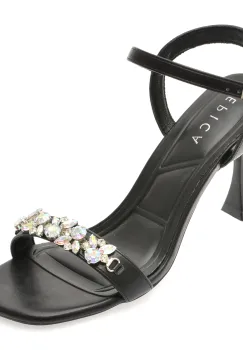 Sandale elegante EPICA negre, 82989, din piele ecologica imagine