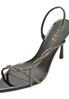 Sandale elegante EPICA negre, 9183, din material textil imagine