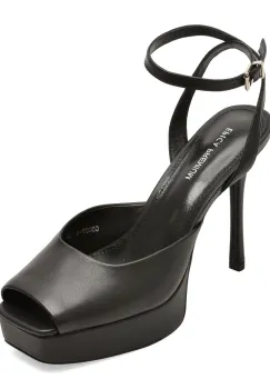 Sandale elegante EPICA PREMIUM negre, 5037, din piele naturala imagine