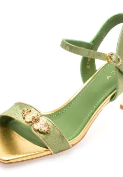 Sandale elegante EPICA verzi, H210, din piele naturala imagine