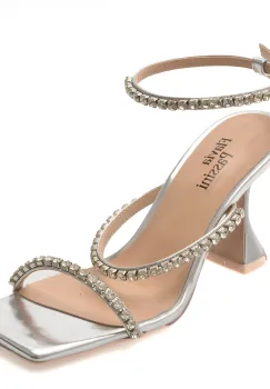 Sandale elegante FLAVIA PASSINI argintii, V1838, din piele naturala imagine