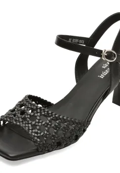 Sandale elegante FLAVIA PASSINI negre, A340, din piele ecologica imagine
