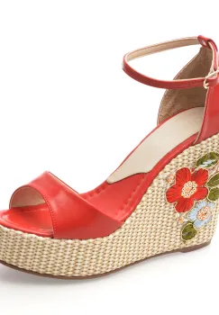 Sandale elegante GRYXX rosii, 20927, din piele ecologica imagine