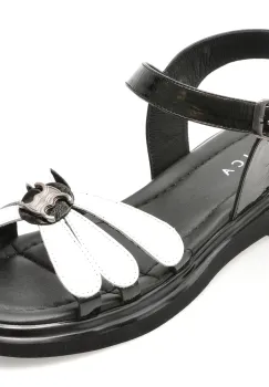 Sandale EPICA alb-negru, 341125, din piele naturala imagine