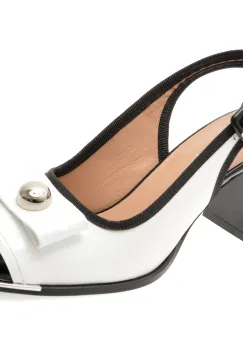 Sandale EPICA alb-negru, 6020232, din piele naturala lacuita imagine