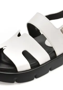 Sandale EPICA albe, 1157D32, din piele naturala imagine