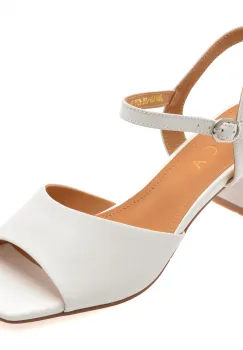 Sandale EPICA albe, 22L, din piele naturala imagine