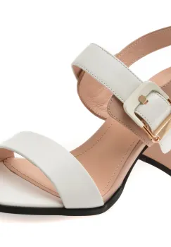 Sandale EPICA albe, H890, din piele naturala imagine