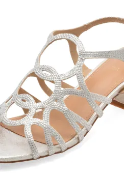 Sandale EPICA argintii, 951, din material textil imagine