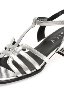 Sandale EPICA argintii, D71, din piele naturala imagine