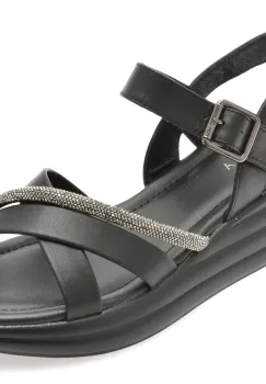 Sandale EPICA negre, 1136C12, din piele naturala imagine