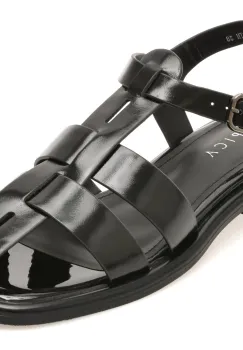 Sandale EPICA negre, 1258587, din piele naturala imagine