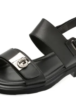 Sandale EPICA negre, 1302H17, din piele naturala imagine