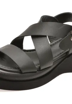 Sandale EPICA negre, 191C100, din piele naturala imagine