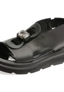 Sandale EPICA negre, 4004044, din piele naturala imagine