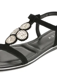Sandale EPICA negre, 82967, din piele intoarsa imagine