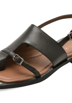 Sandale EPICA negre, D672, din piele naturala imagine