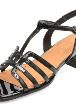 Sandale EPICA negre, D71, din piele naturala lacuita imagine
