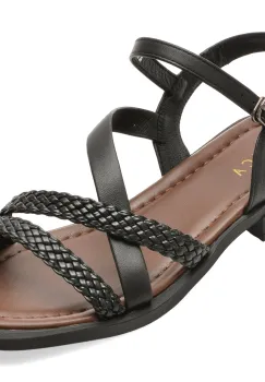 Sandale EPICA negre, D755, din piele naturala imagine