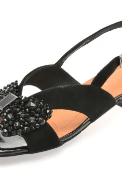 Sandale EPICA negre, EB681, din piele intoarsa imagine
