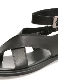 Sandale EPICA negre, V951D51, din piele naturala imagine