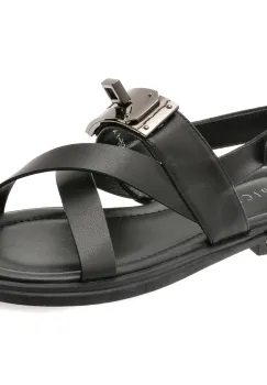 Sandale EPICA negre, V951G65, din piele naturala imagine