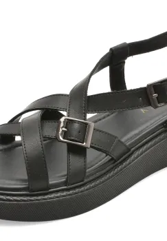 Sandale EPICA negre, WC60005, din piele naturala imagine