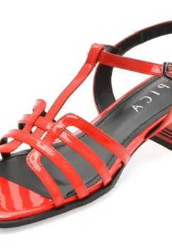 Sandale EPICA rosii, D71, din piele naturala lacuita imagine