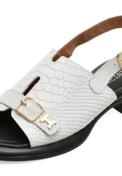 Sandale ERISMA albe, 1954195, din piele croco imagine