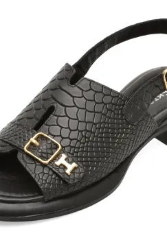 Sandale ERISMA negre, 1954195, din piele croco imagine